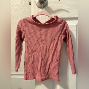 H&M Ribbed Pink Long Sleeve Kids Tee